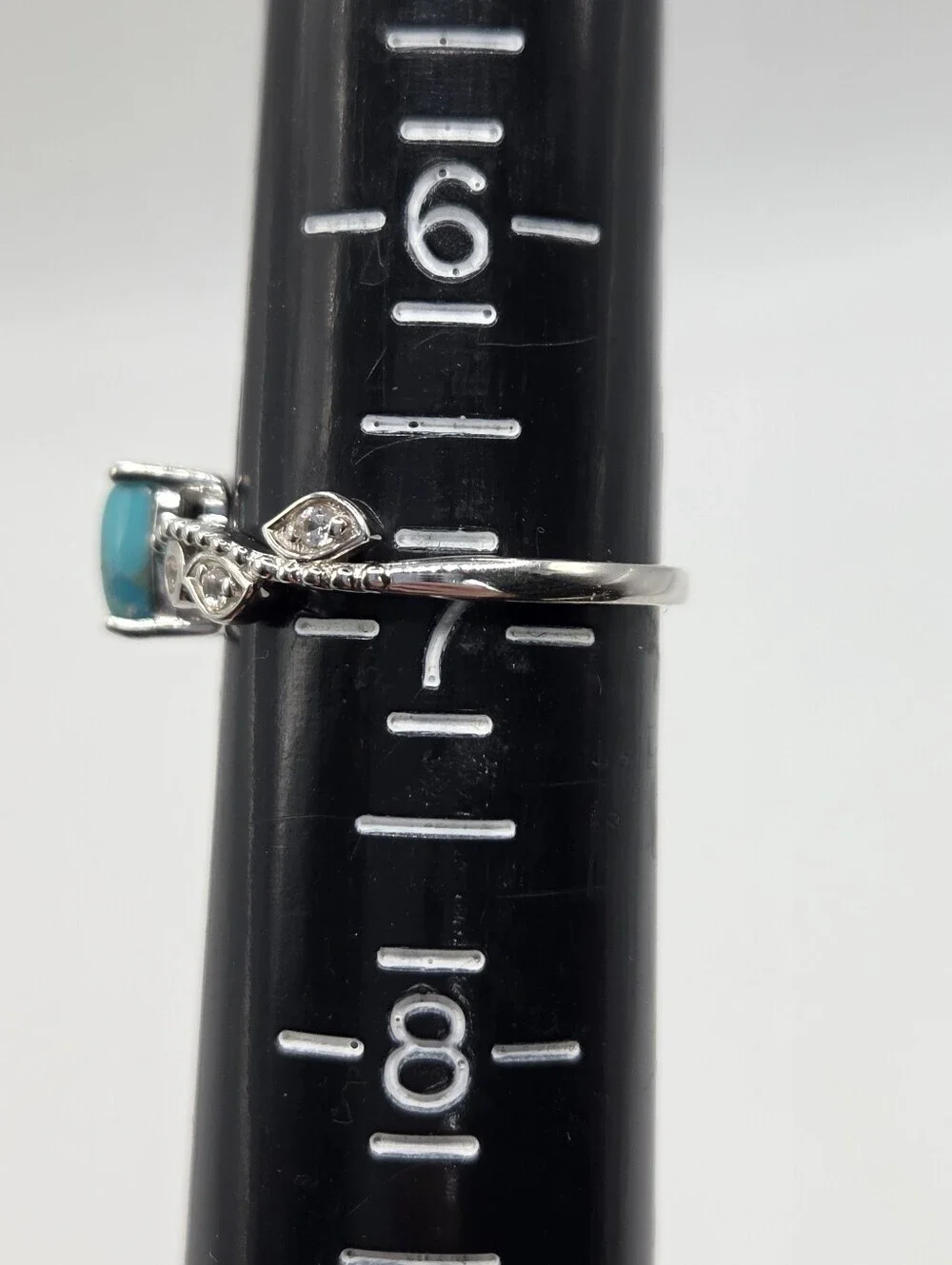 925 Sterling Silver Turquoise Ring Size 7 Blue Statement Boho New Jewelry